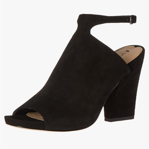 Via Spiga Prim Block Heeled Sandal Black Suede Mule Block Heel Women’s Size 9.5 - Picture 1 of 9